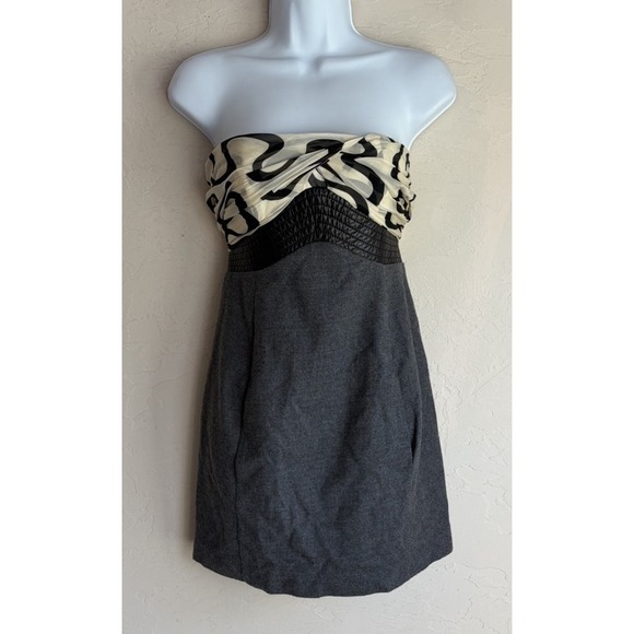 Emilio Pucci Dresses & Skirts - Vintage Y2K Emilio Pucci Silk Leather Wool Strapless Mini Dress NWT IT 38 US XS
